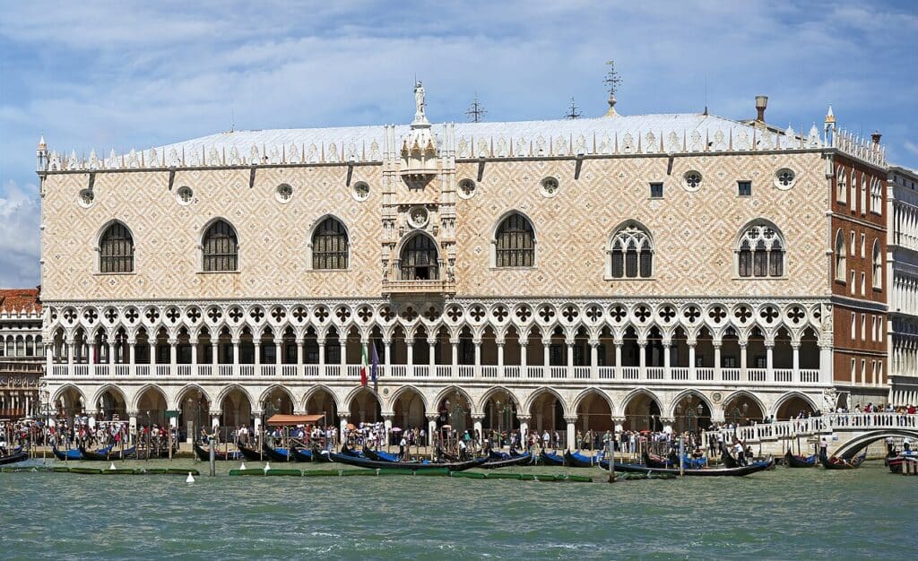 The Gothic facade of the Doge's Palace, Venice