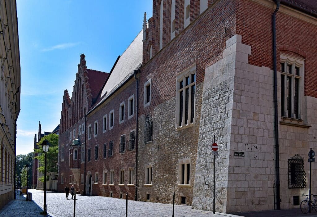 La façade gothique du Collegium Maius, université Jagellonne, Cracovie
