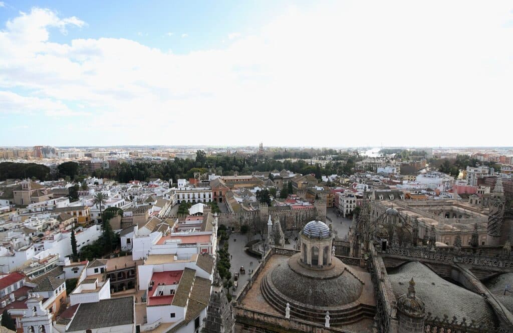 The Santa Cruz quarter and the Cathedral rooftops seen from the Giralda