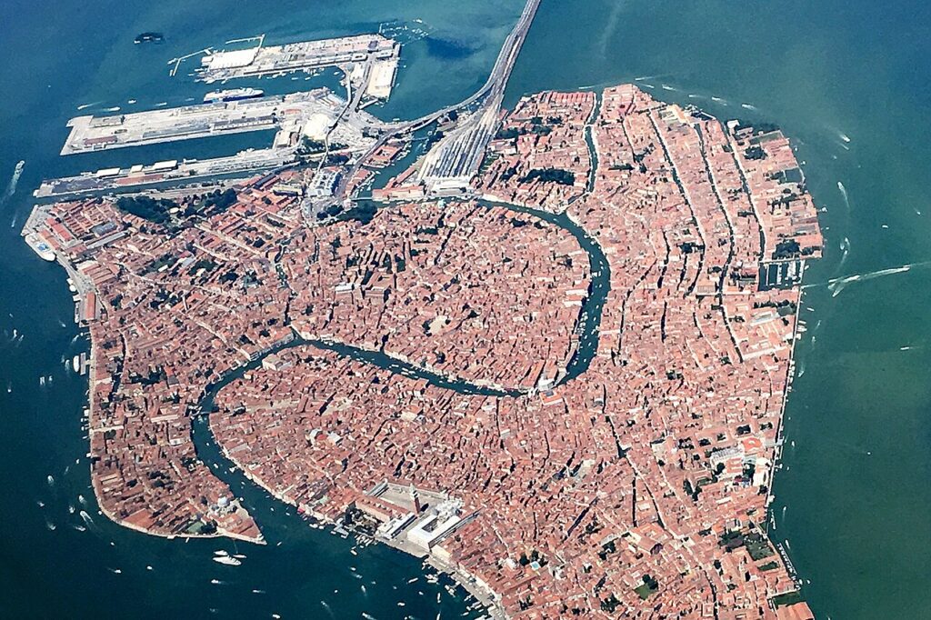 Gondolas and palazzos on the Grand Canal in Venice