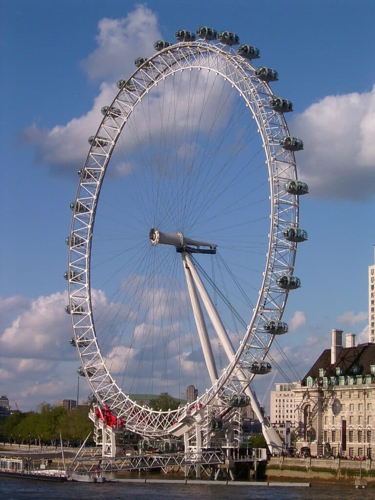 La grande roue London Eye au bord de la Tamise