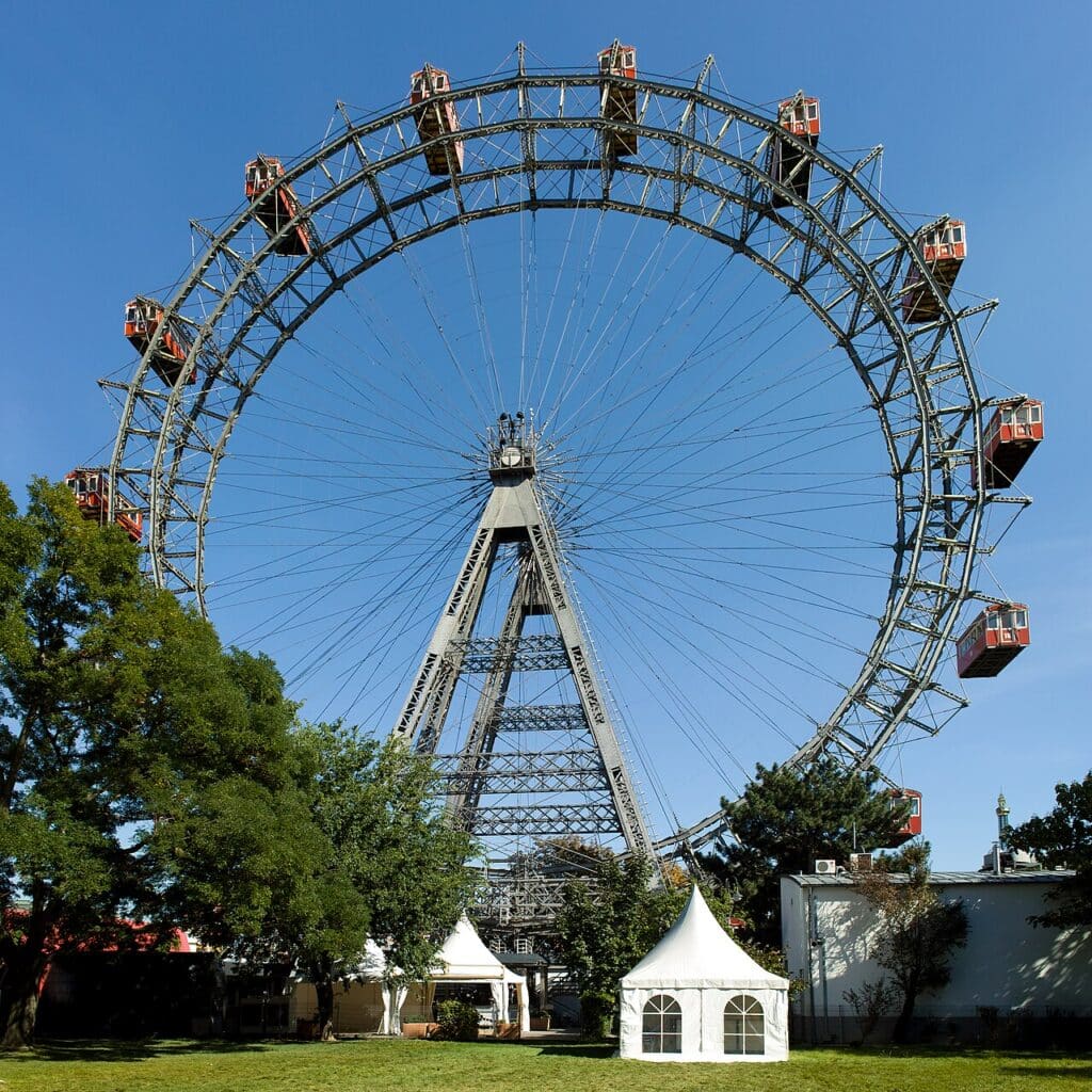La Grande roue du Prater vue depuis le parc, Vienne