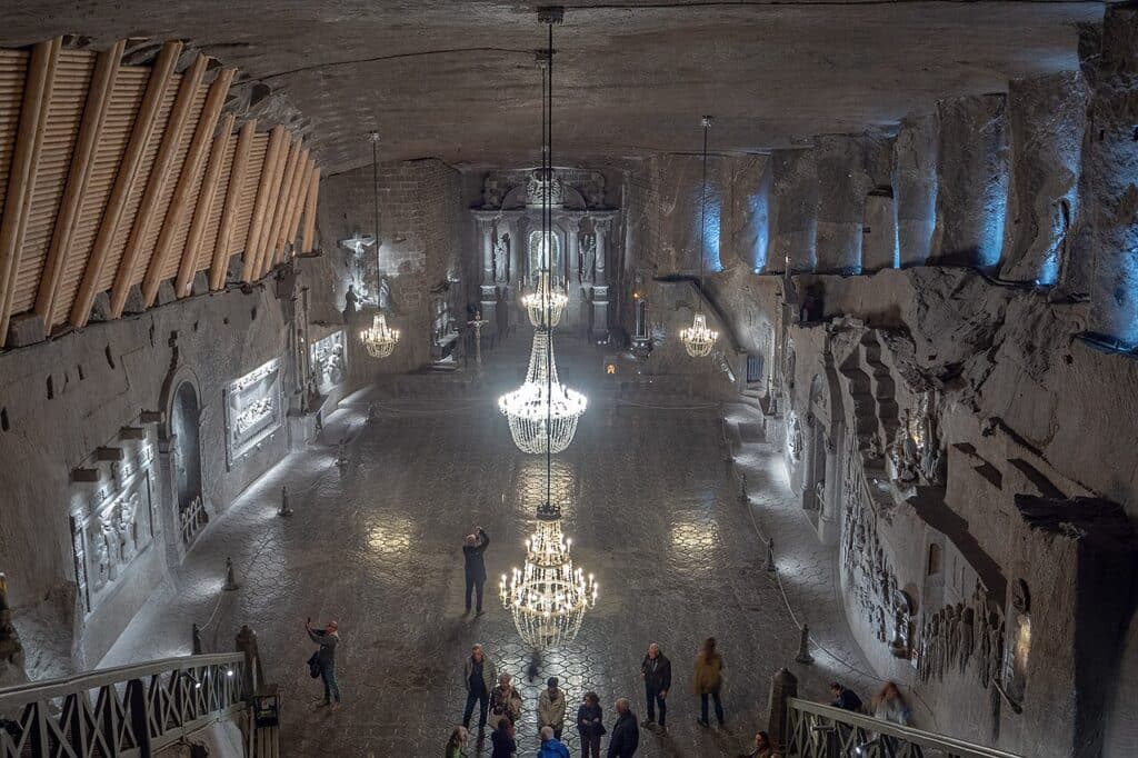 Galerie souterraine de la mine de sel de Wieliczka, près de Cracovie